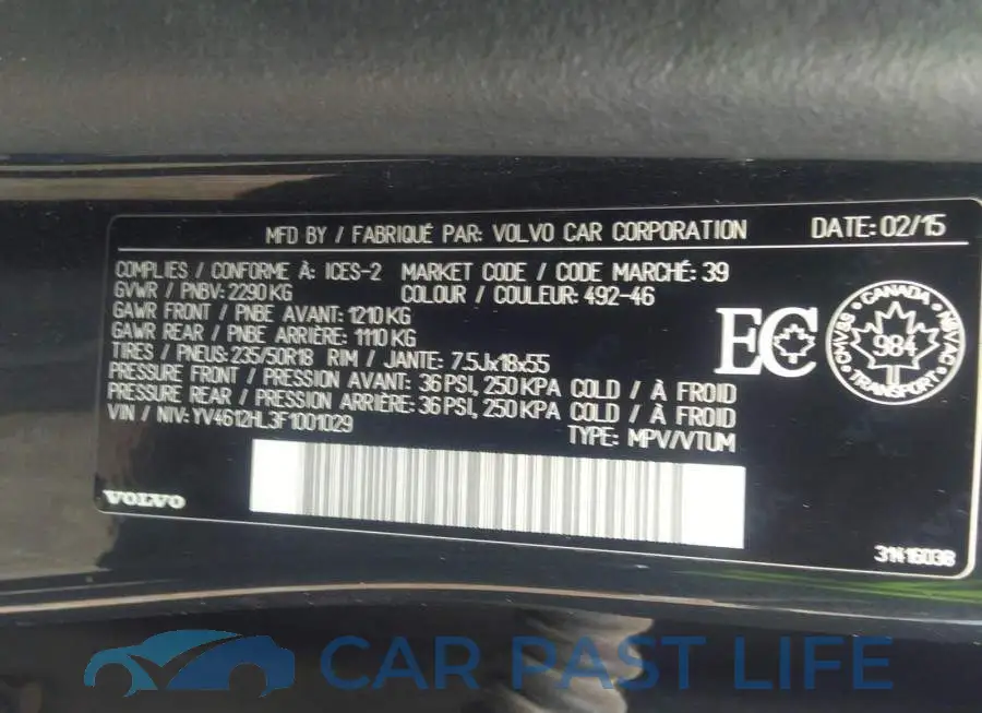 YV4612HL3F1001029# 9