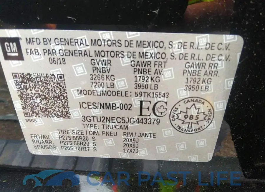 3GTU2NEC5JG443379# 9