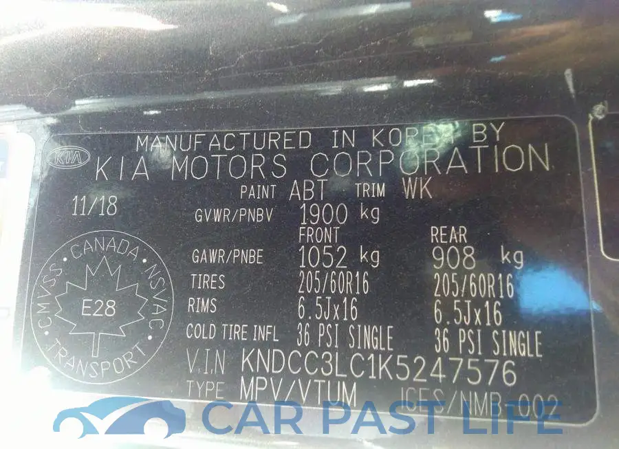KNDCC3LC1K5247576# 9