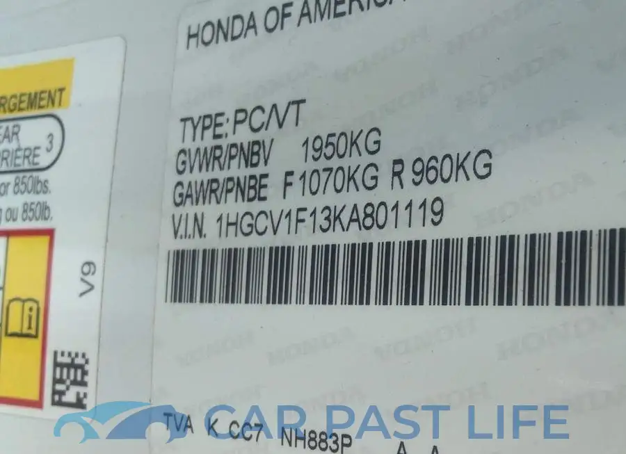 1HGCV1F13KA801119# 9