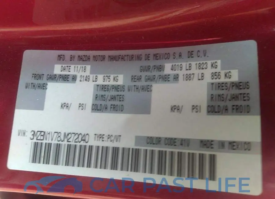 3MZBN1V78JM272040# 9