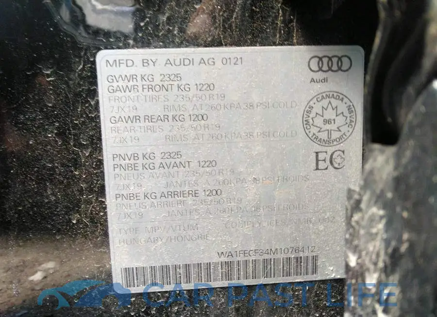 WA1FECF34M1076412# 9