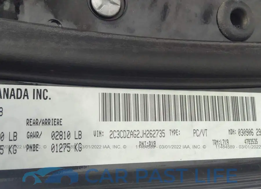 2C3CDZAG2JH262735# 9