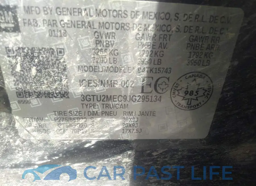 3GTU2MEC9JG295134# 9
