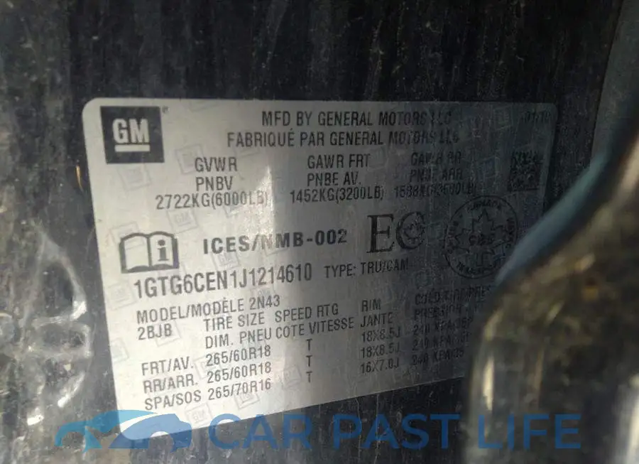 1GTG6CEN1J1214610# 9