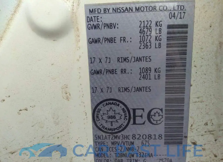 5N1AT2MV3HC820818# 9
