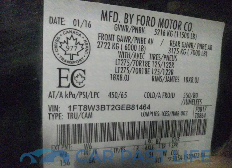 1FT8W3BT2GEB81464# 9