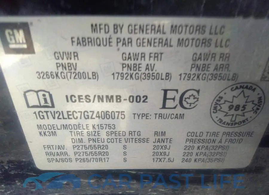1GTV2LEC7GZ406075# 9