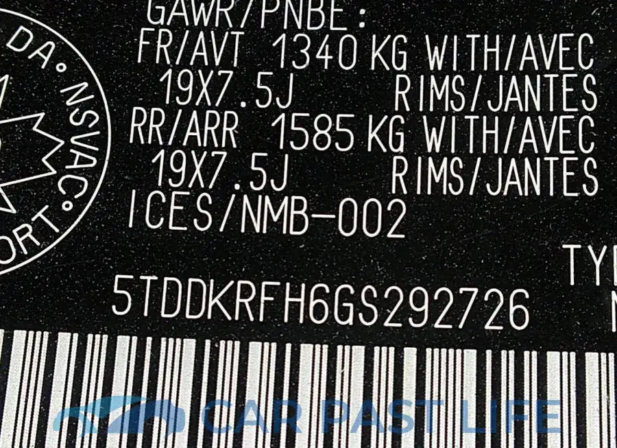 5TDDKRFH6GS292726# 9
