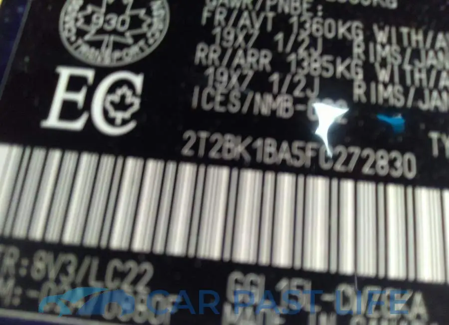2T2BK1BA5FC272830# 9