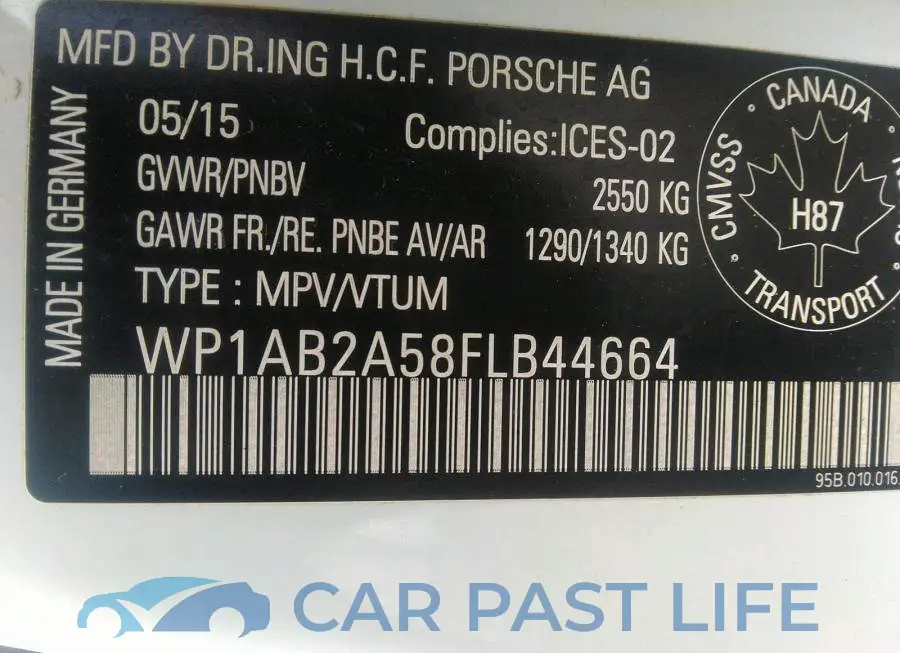 WP1AB2A58FLB44664# 9