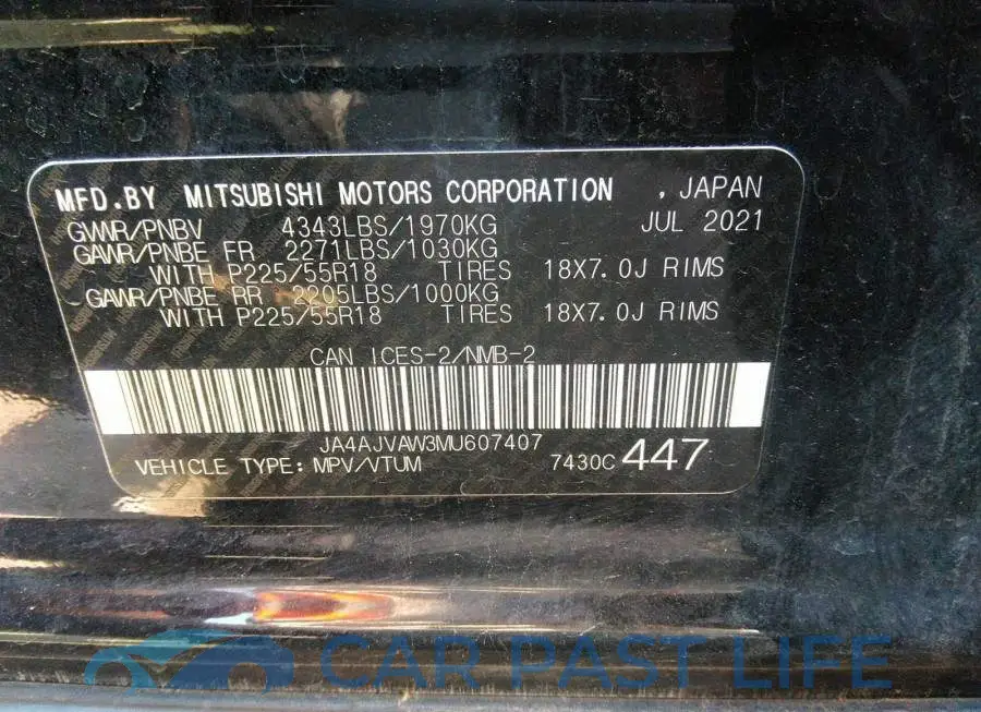 JA4AJVAW3MU607407# 9