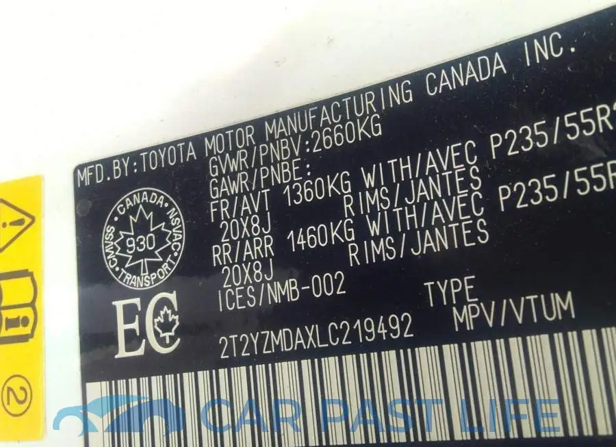 2T2YZMDAXLC219492# 9
