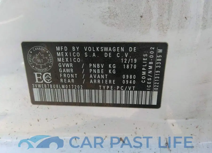 3VWEB7BU8LM017202# 9