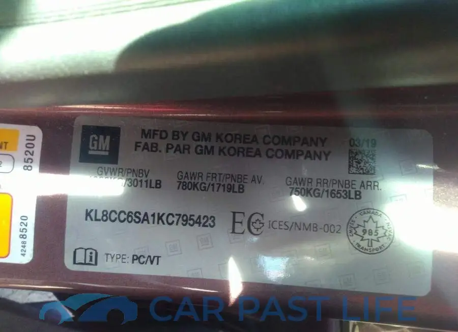 KL8CC6SA1KC795423# 9