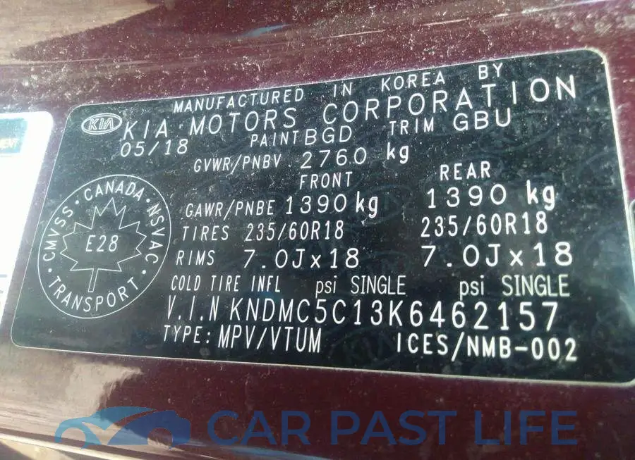 KNDMC5C13K6462157# 9