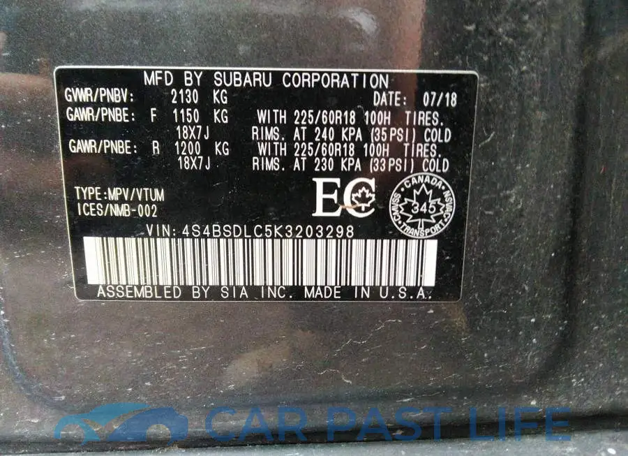 4S4BSDLC5K3203298# 9