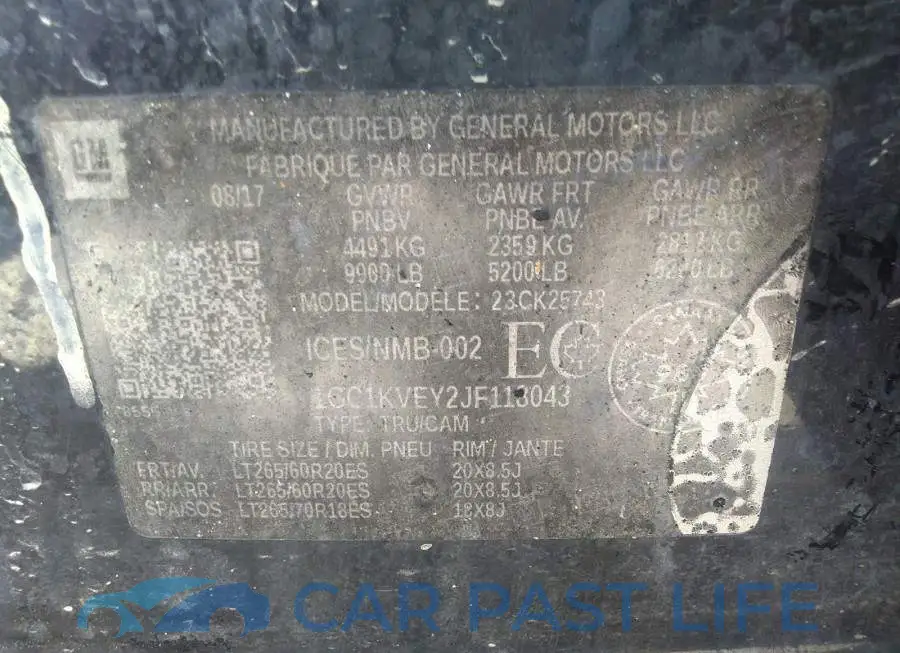 1GC1KVEY2JF118043# 9