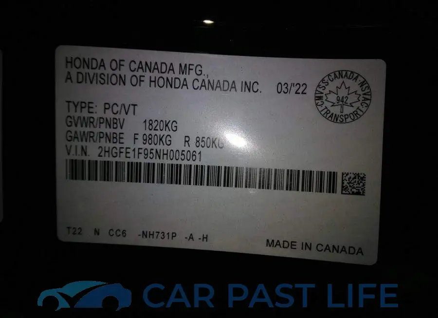 2HGFE1F95NH005061# 9