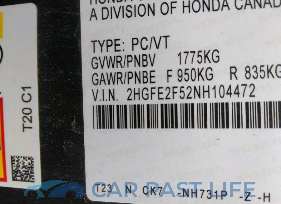 2HGFE2F52NH104472# 9