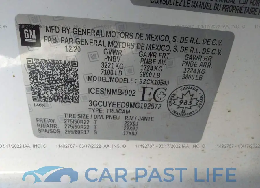 3GCUYEED9MG192572# 9