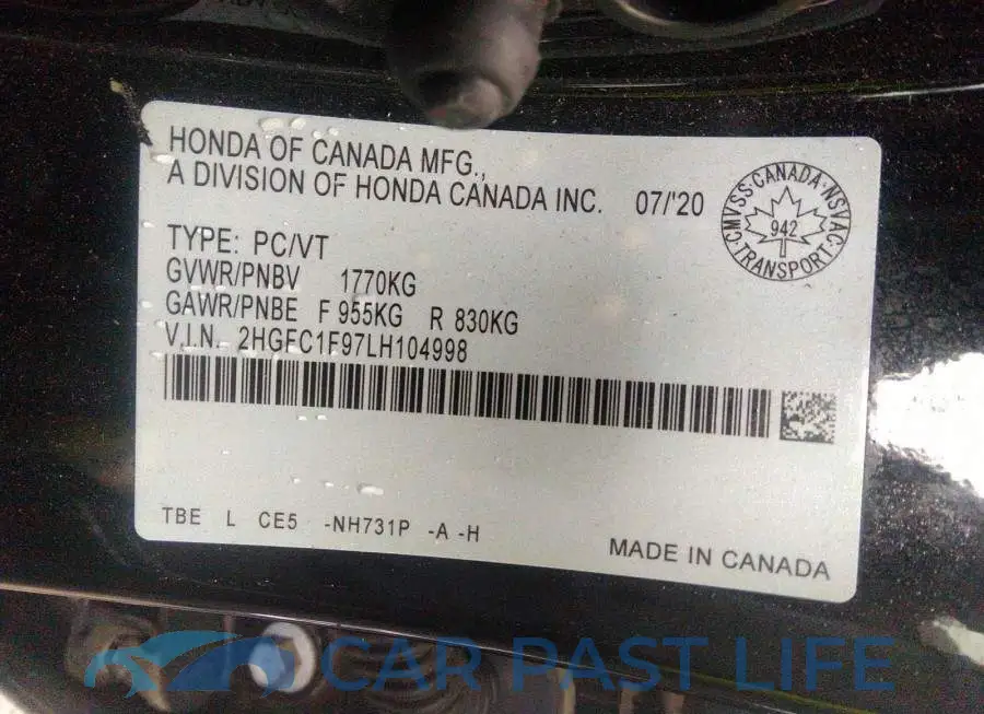 2HGFC1F97LH104998# 9