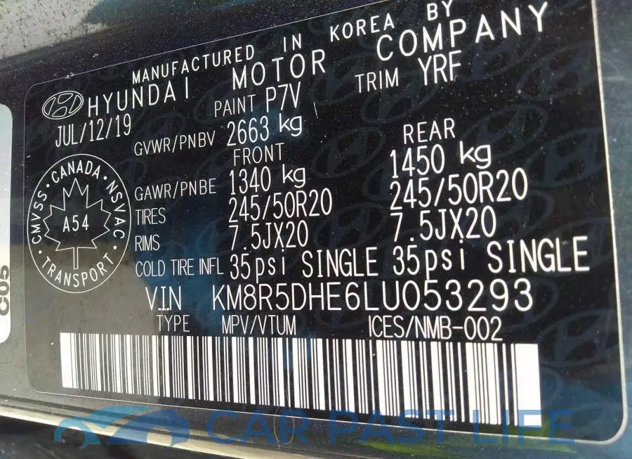KM8R5DHE6LU053293# 9