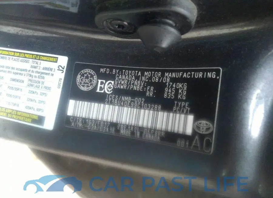 2T1BU40E99C103288# 9