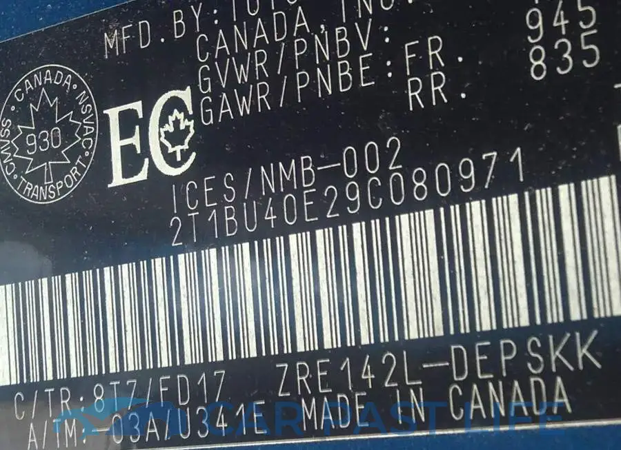 2T1BU40E29C080971# 9