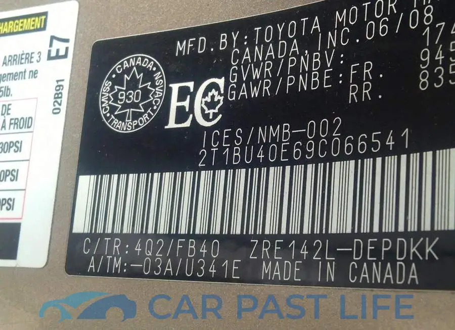 2T1BU40E69C066541# 9