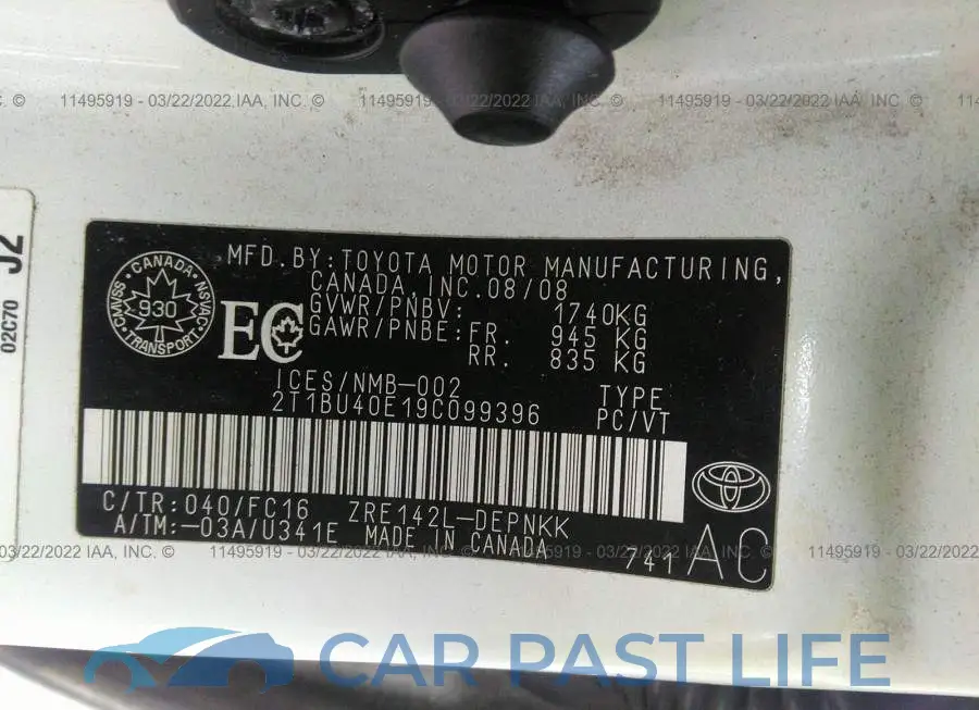 2T1BU40E19C099396# 9