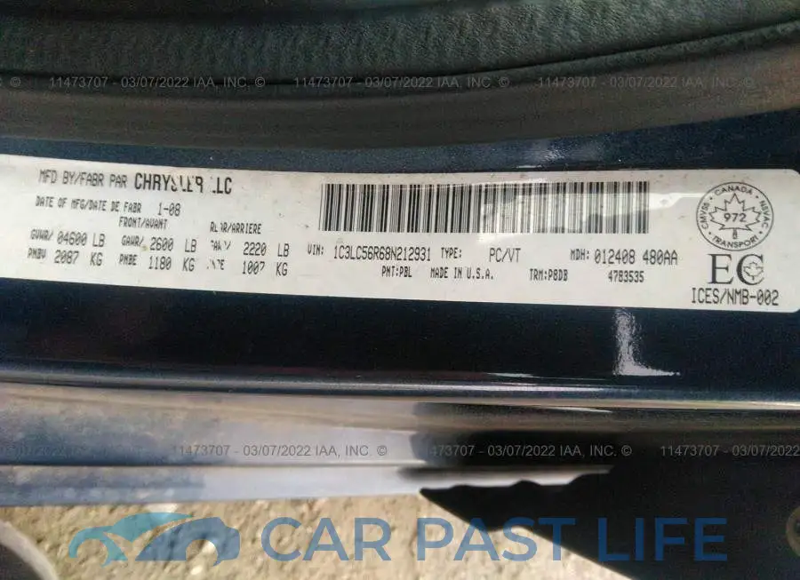 1C3LC56R68N212931# 9
