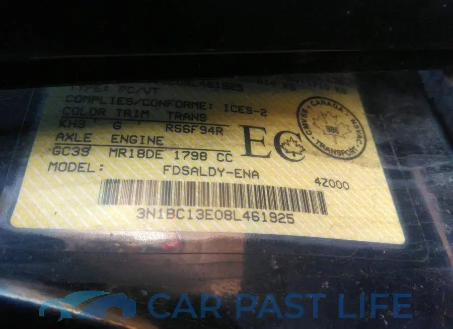 3N1BC13E08L461925# 9