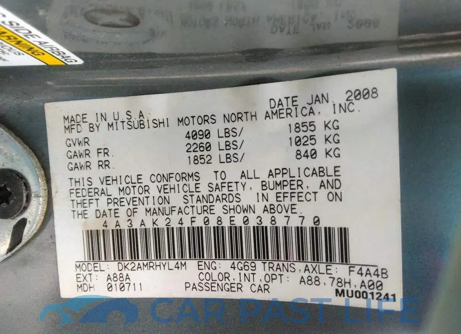 4A3AK24F08E038770# 9