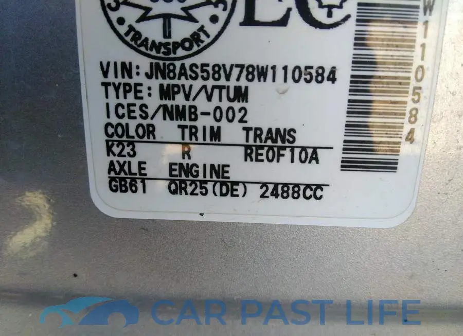 JN8AS58V78W110584# 9