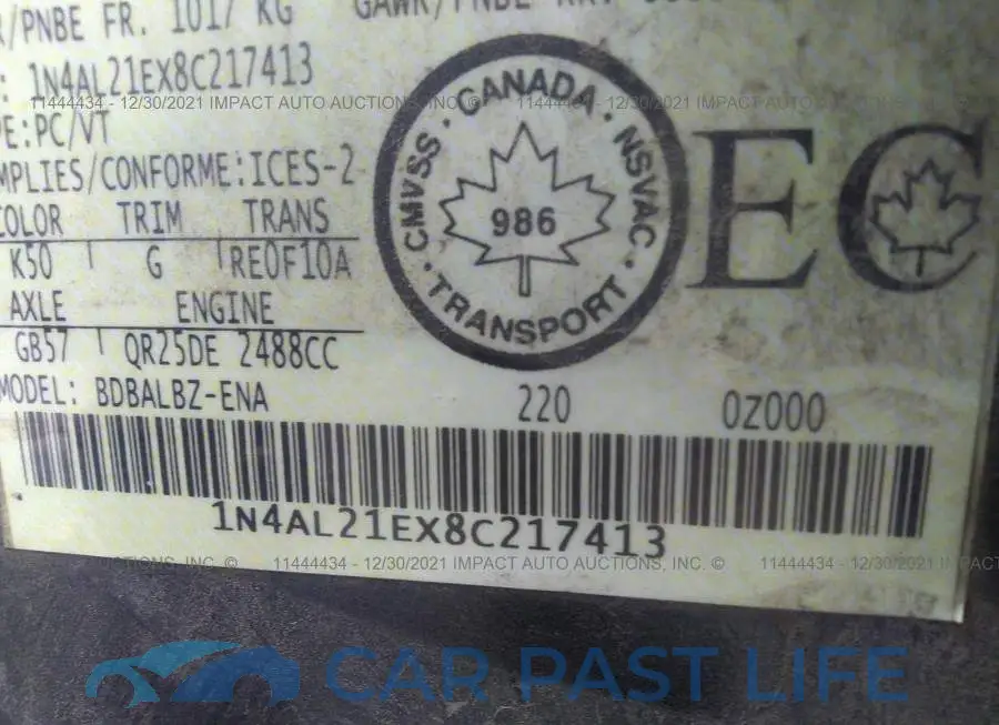 1N4AL21EX8C217413# 9