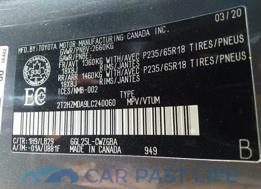 2T2HZMDA9LC240060# 9