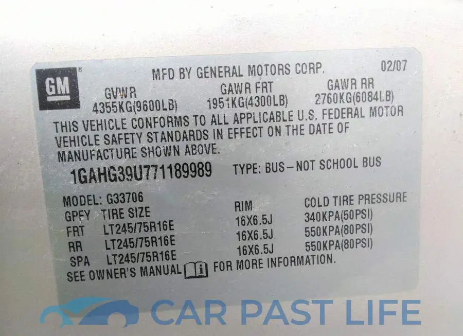 1GAHG39U771189989# 9