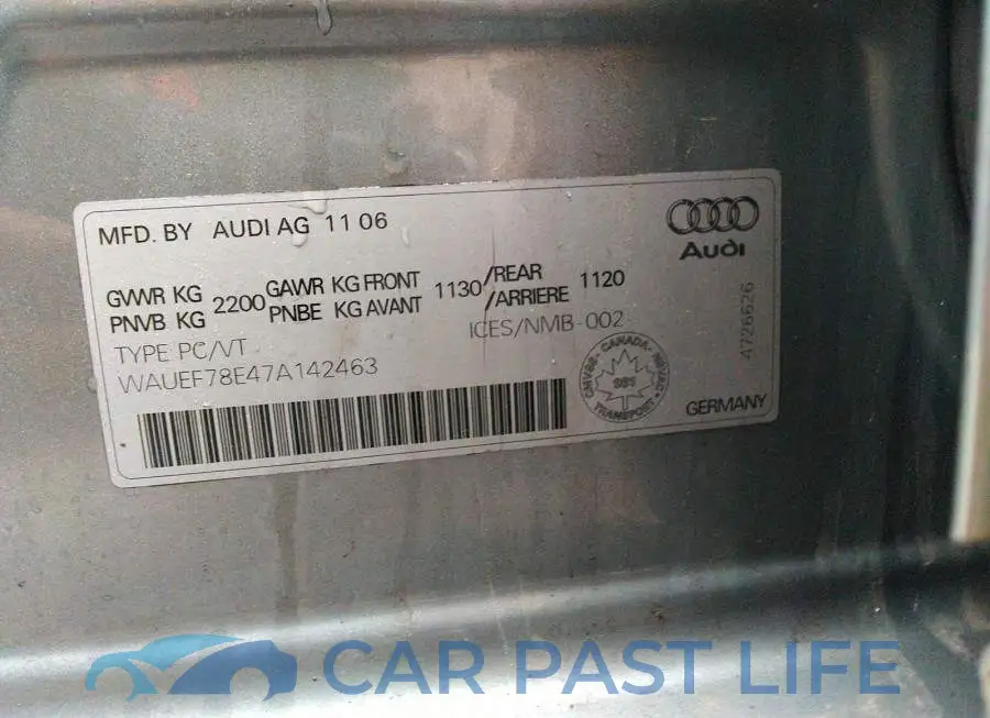 WAUEF78E47A142463# 9