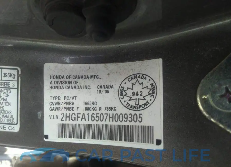 2HGFA16507H009305# 9