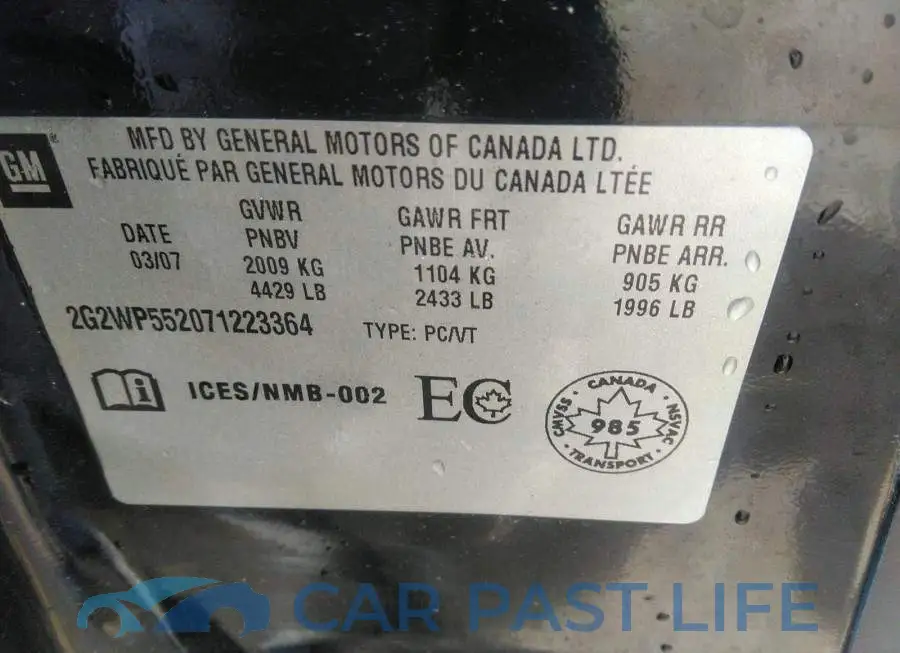 2G2WP552071223364# 9