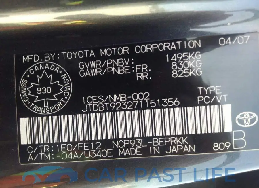 JTDBT923271151356# 9