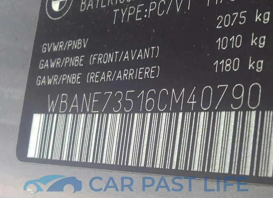 WBANE73516CM40790# 9