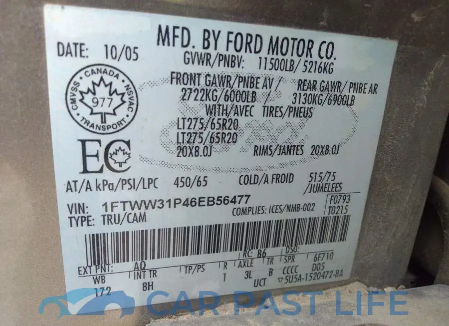 1FTWW31P46EB56477# 9