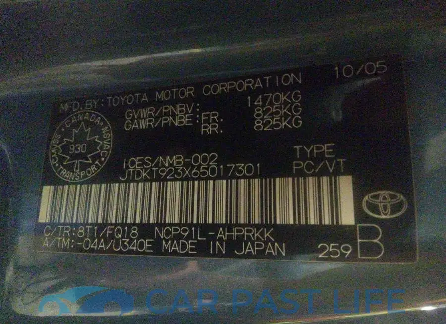JTDKT923X65017301# 9
