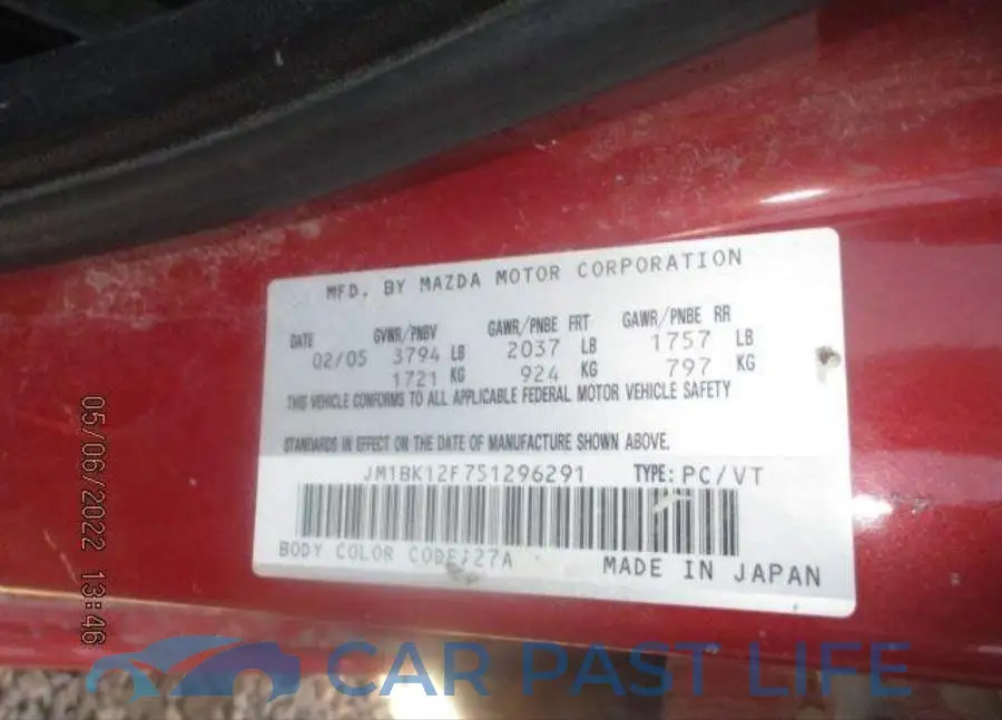JM1BK12F751296291# 6