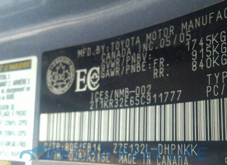 2T1KR32E65C911777# 9