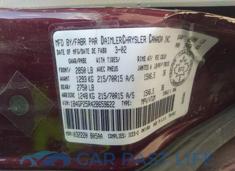 1B4GP25R42B659622# 9