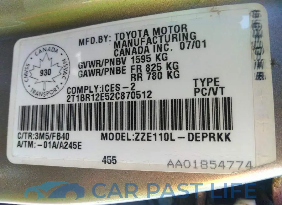 2T1BR12E52C870512# 9