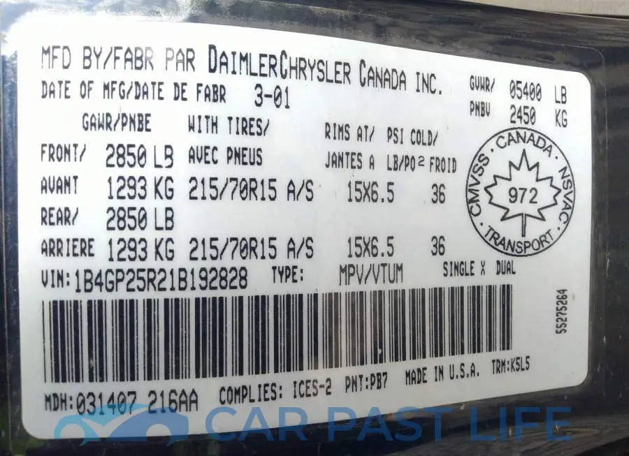 1B4GP25R21B192828# 9